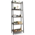thumbnail image 1 of MorandiMal 5 Tier Ladder Bookshelf, 24 Inch Width Free Standing Shelf, Bookcase Shelf Storage Rack Organizer, Industrial Book Shelves for Home Office, Living Room, Kitchen, Dark Grey, Vintage Shelves, 1 of 7