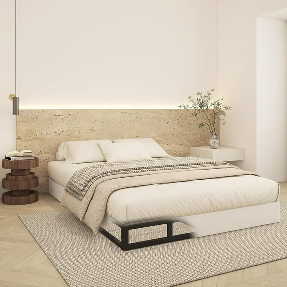 MorandiMal Box Spring Queen Size Bed Base 7 Inch High, 3000 LBS Heavy Duty Metal Mattress Foundation with Fabric Cover, Easy Assembly, Quiet Noise Free, Non Slip