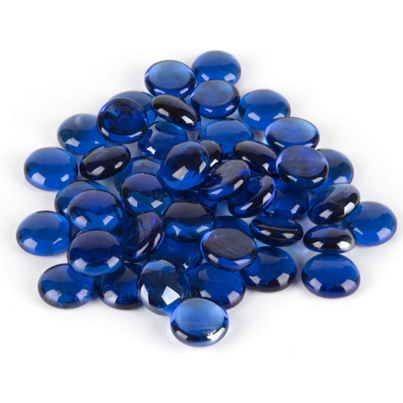MorandiMal Flat Marbles, Pebbles, Glass Gems for Vase Fillers, Party Table Scatter, Wedding, Decoration, Landscaping, Aquarium Decor, Crystal Rocks, Blue (5 Pounds, Approx 500 pcs)