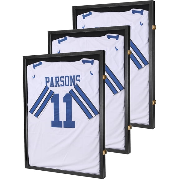 MorandiMal Jersey Frame Display Case -Shadow Box with 98% UV Protection Acrylic and Hanger for Baseball Basketball Football Hockey Sport Shirt (3 Pcs)