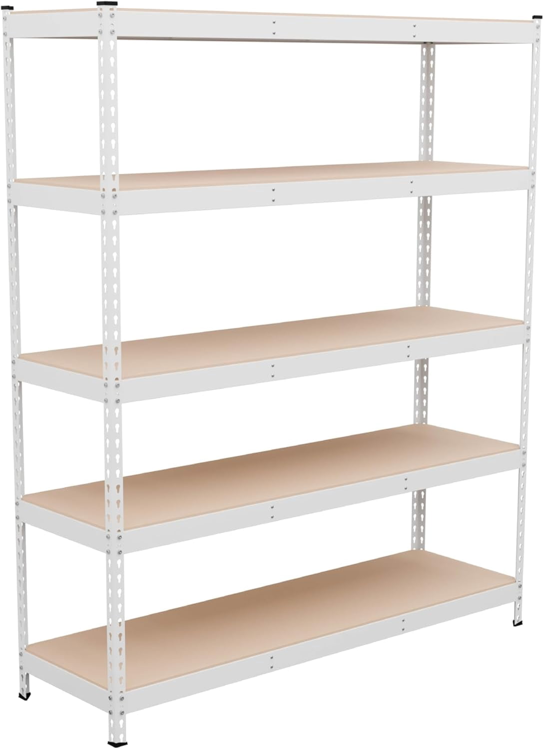 MorandiMal Modular 5-Tier Steel Garage Shelving Rack, White (18x60x72 ...