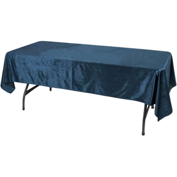 MorandiMal Premium Velvet Navy Blue 60" x 102" Rectangle Tablecloth for Wedding Party Events