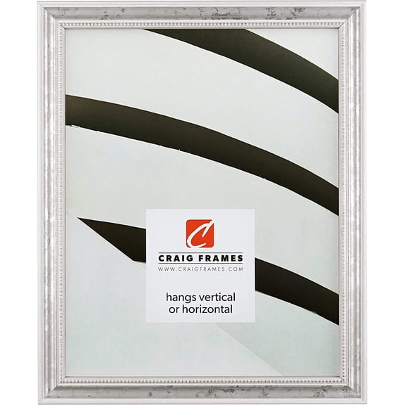 MorandiMal314WH, Ornate White and Silver Picture Frame, 4 x 10 Inch