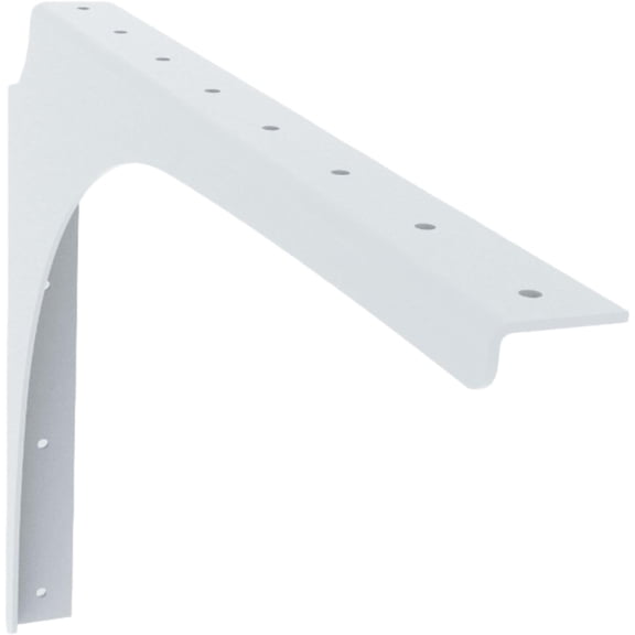 MorandiMalIron Supports Universal Heavy-Duty Commercial Bracket - Industrial Support Brackets - Steel Mounting Bracket for Shelves, Vanities, Buffets, Desks (White - 12" Deep x 8" High, Left Hand)