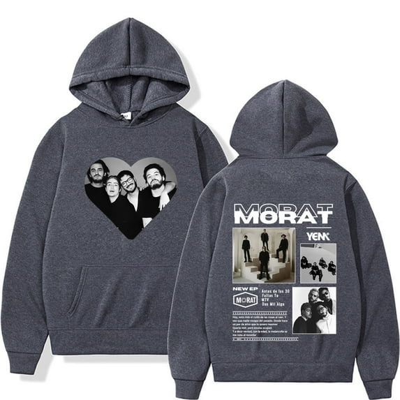 Morat Asuntos Pendientes Yem Tour 2025 Merch Unisex Oversized Fleece Graphic Hoodie - Retro Latin Rock Kangaroo Pocket Autumn Winter Streetwear