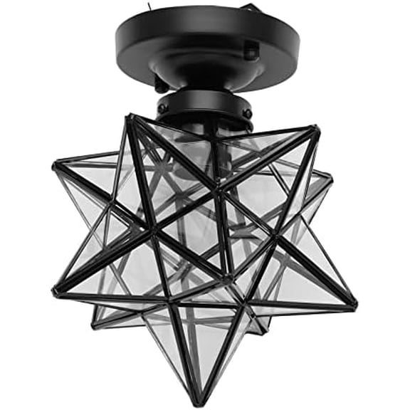 Moravian Star Flush Mount Ceiling Light, Star Shaped Glass Hanging Lamp, Modern Ceiling Lamp Fixture for Indoor Restaurant Cafe Loft Bar Living Study Room Corridor Aisle$$Tools & Hardware Other