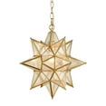 thumbnail image 1 of Moravian Star Pendant Chandelier Seeded Glass Gold Light 15 Inches, 1 of 8