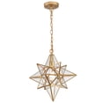 thumbnail image 1 of Moravian Star Pendant Lights Gold Finish Clear Glass Shade 16 Inches, 1 of 5