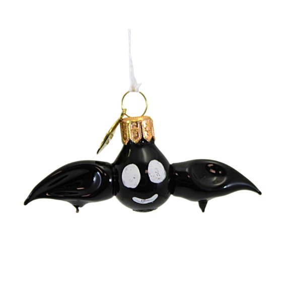 Morawski 1.00In Mini Black Bat, Glass, Ornament Halloween Small Size 11470