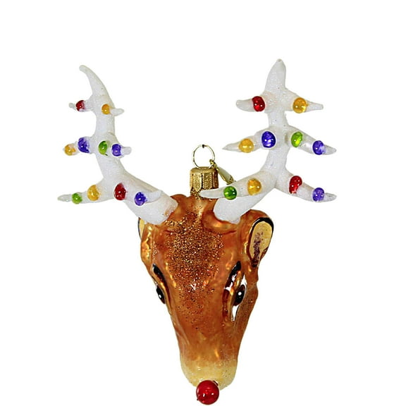 Morawski 5.00In Oh Tannenbuck, Glass, Ornament Reindeer Stag Buck Rudolph 14202
