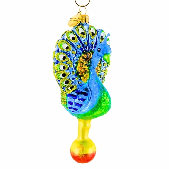 Morawski 5.25In Peacock On A Ball, Glass, Bird Pheasant Summer Spring 17604