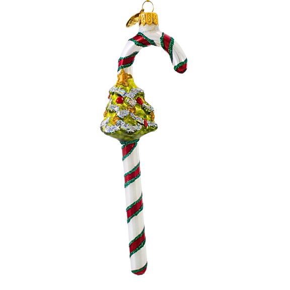 Morawski 6.25In Christmas Tree Candycane, Glass, Ornament 10488.19026 White