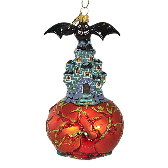 Morawski 6.50In Bat In The Belfry, Glass, Ornament Halloween Castle Spooky 11165