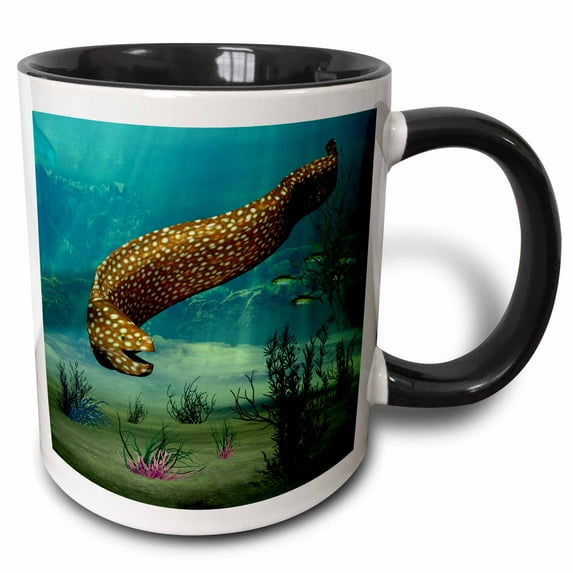 3drose, Moray Eel, 11oz Two-tone Black Mug