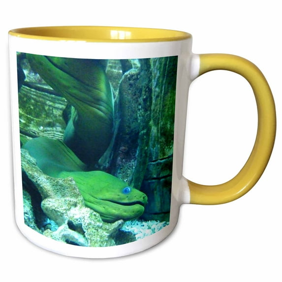 3drose, Moray Eel, 11oz Two-tone Yellow Mug