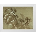 thumbnail image 1 of Morazzone, (Pie Francesco Mazzuchelli) 24x19 White Modern Wood Framed Museum Art Print Titled - Angel Musicians (recto); Head Studies (verso), 1 of 4