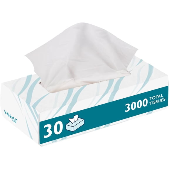 Morcon Facial Tissue Paper | Soft, Absorbent Hand and Face Wipes, Premium Facial Tissues Boxes for Personal Care, 30 Pack of White 2-Ply Tissues | 100 sheets Per Box