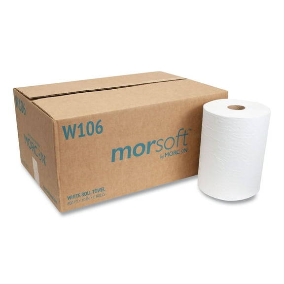 Morcon Morsoft Commercial Hardwound Paper Towel, White, 6 Rolls Per Carton