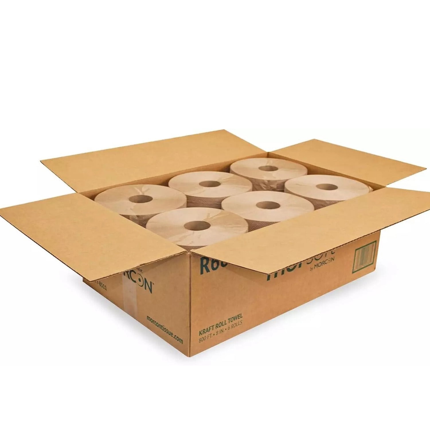 Morcon Paper Hardwound Roll Towels 8" x 800ft Brown 12 Rolls/Carton R6800