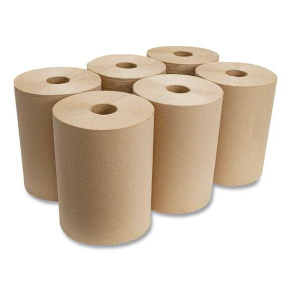Morcon Tissue 10 Inch Roll Towels, 1-Ply, 10" x 800 ft, Kraft, 6 Rolls/Carton -MORR106