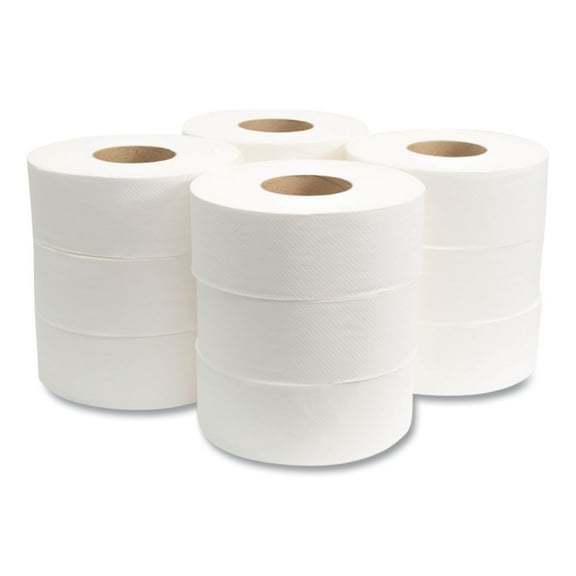 Morcon Tissue Jumbo Toilet Paper, Septic Safe, 2-Ply, White, 500 ft, 12/Carton -MOR129X