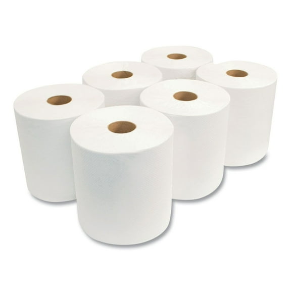 Morcon Paper Hardwound Roll Towels 7 9/10" x 800ft White 6 Rolls/Carton W6800