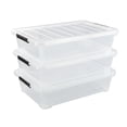 thumbnail image 1 of Morcte 3 Packs 40 Quart Plastic Underbed Storage Boxes, Clear Under Bed Plastic Storage Bin with Wheels, 1 of 8