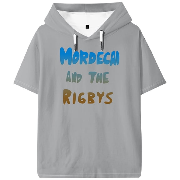 Mordecai and the Rigbys Hooded T-shirt Short Sleeve Tee Women Men Outdoor Streetwear Tops