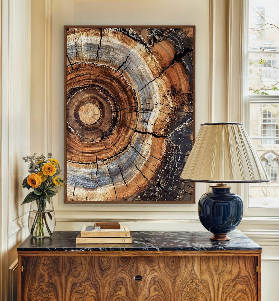 Morden Abstract Tree Rings Wall Art, Scandinavian Wood Rings Poster ...