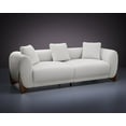 thumbnail image 1 of Morden Fort 87" W Cloud White Sofa Boucle Sherpa Couch, Upholstered Comfy Couch with Crescent Wood Legs and 3 Matching Pillows, 1 of 7