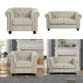 thumbnail image 1 of Morden Fort Beige Sofa Set for Living Room Furniture Button Tufted Chair and Loveseat 2 Pieces Fabric, 1 of 6