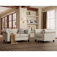 thumbnail image 1 of Morden Fort Beige Sofa Set for Living Room Furniture Button Tufted Chair and Loveseat 2 Pieces Fabric, 1 of 14