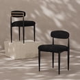 thumbnail image 1 of Morden Fort Boucle Black Dining Chairs Set of 2, Mid-Century Boucle Chairs for Kitchen, Reception, Living Room, Apartment, 1 of 6