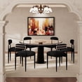 thumbnail image 1 of Morden Fort Boucle Black Dining Chairs Set of 6, Mid-Century Boucle Chairs for Kitchen, Reception, Living Room, Apartment, 1 of 7