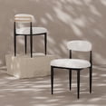 thumbnail image 1 of Morden Fort Boucle White Dining Chairs Set of 2, Mid-Century Boucle Chairs for Kitchen, Reception, Living Room, Apartment, 1 of 7