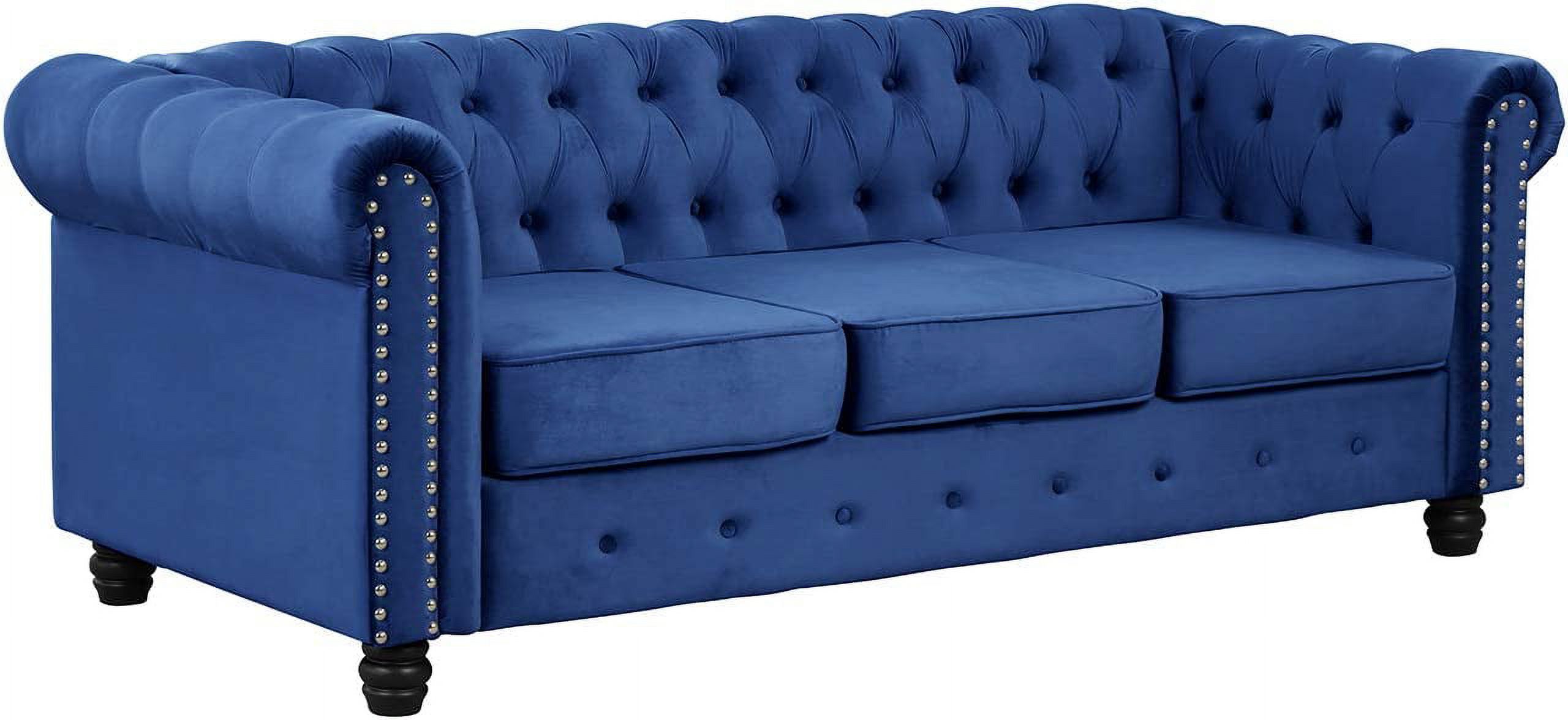 Morden Fort Chesterfield Sectional LShape Polyester Fabric Sofa with