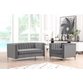 thumbnail image 1 of Morden Fort Contemporary Living Room Set Velvet Upholstered Accent Chair Loveseat Gray, 1 of 8