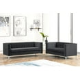 thumbnail image 1 of Morden Fort Contemporary Living Room Set Velvet Upholstered Loveseat Sofa Black, 1 of 8