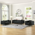 thumbnail image 1 of Morden Fort Couches for Living Room, Sofas for Living Room Furniture Sets, Chair, Couch and Sofa 3 Pieces, Fabric, Dutch Velvet-Black, 1 of 9