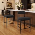 thumbnail image 1 of Morden Fort Counter Height Bar Stools Set of 2, 26" Boucle Barstools with Backrest and Metal Legs, Island Chairs for Kitchen Island, Dining Room, 1 of 9