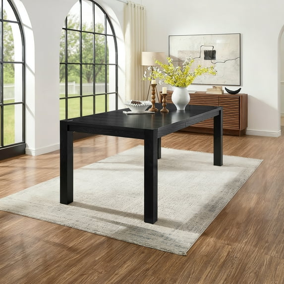 Morden Fort Extendable Dining Wood Table for 6-8, Rectangular 60"-80" Modern Expanding Table for Kitchen, Living Room, Gatherings, Meetings, Black