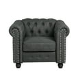 thumbnail image 1 of Morden Fort Linen Chesterfield Sofa, Accent Club Chair Charcoal Grey Living Room Chair, 1 of 6