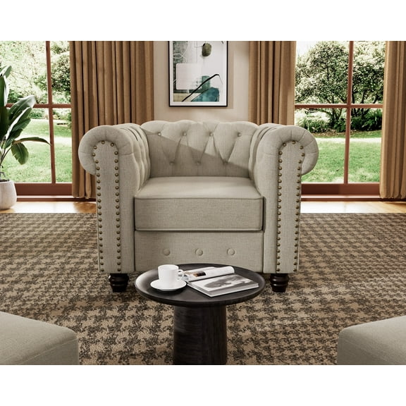 Morden Fort Modern Accent Chair Upholstered Tufted Button