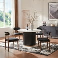 thumbnail image 1 of Morden Fort Modern Black Dining Chairs Set of 4, Boucle Armless Chairs with Wood Grain Metal Legs, for Kitchen, Living Room, Apartment, 1 of 7