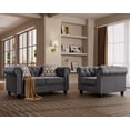 thumbnail image 1 of Morden Fort Modern Contemporary Couch Set 2 Piece of Chair and Loveseat with Deep Button Tufting Dutch Velvet Light Grey, 1 of 9