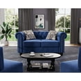 thumbnail image 1 of Morden Fort Modern Contemporary Loveseat with Deep Button Tufting, Velvet Couch Blue, 1 of 9