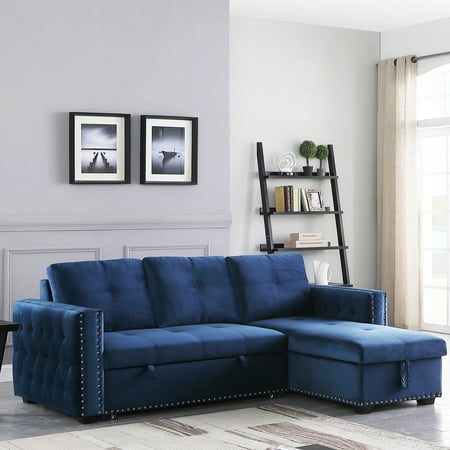 Morden Fort Modern Contemporary Sectional Sofa L-Shape with Storage Reversible Sleeper Couch