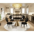 thumbnail image 1 of Morden Fort  Modern Luxury 5- Piece Round Dining Table and Chair Set Black, 1 of 5