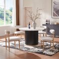 thumbnail image 1 of Morden Fort Modern White Dining Chairs Set of 4, Boucle Armless Chairs with Wood Grain Metal Legs, for Kitchen, Living Room, Apartment, 1 of 7