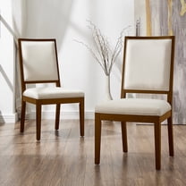 Morden Fort Upholstered Dining Chairs Set of 2, Wood Frame Modern Side Armless Chair for Dining Room, Kitchen, Living Room, Brown